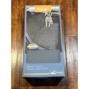 Kurgo Extended Bench Seat Cover Charcoal Extra Wide Waterproof Dog Car Protector